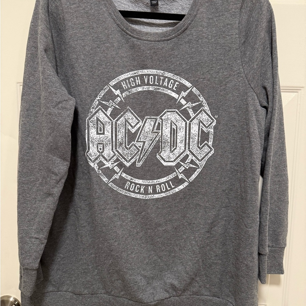Lane Bryant Gray Graphic Crew Neck Top